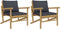 vidaXL - Tuinstoelen - 2 - st - met - donkergrijze - kussens - bamboe