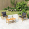 vidaXL - Tuinstoelen - 2 - st - met - donkergrijze - kussens - bamboe