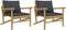 vidaXL - Tuinstoelen - 2 - st - met - donkergrijze - kussens - bamboe