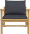 vidaXL - Tuinstoelen - 2 - st - met - donkergrijze - kussens - bamboe