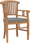 vidaXL - Tuinstoelen - 2 - st - met - donkergrijze - kussens - massief - teakhout