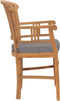 vidaXL - Tuinstoelen - 2 - st - met - donkergrijze - kussens - massief - teakhout