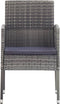 vidaXL - Tuinstoelen - 2 - st - met - donkergrijze - kussens - poly - rattan - grijs