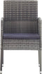 vidaXL - Tuinstoelen - 2 - st - met - donkergrijze - kussens - poly - rattan - grijs