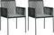 vidaXL - Tuinstoelen - 2 - st - met - kussens - 54x60,5x83,5 - cm - poly - rattan - zwart
