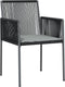 vidaXL - Tuinstoelen - 2 - st - met - kussens - 54x60,5x83,5 - cm - poly - rattan - zwart