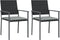 vidaXL - Tuinstoelen - 2 - st - met - kussens - 54x62,5x89 - cm - poly - rattan - zwart
