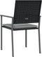 vidaXL - Tuinstoelen - 2 - st - met - kussens - 54x62,5x89 - cm - poly - rattan - zwart