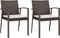vidaXL - Tuinstoelen - 2 - st - met - kussens - 56,5x57x83 - cm - poly - rattan - bruin