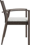 vidaXL - Tuinstoelen - 2 - st - met - kussens - 56,5x57x83 - cm - poly - rattan - bruin