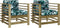 vidaXL - Tuinstoelen - 2 - st - met - kussens - geïmpregneerd - grenenhout