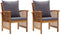 vidaXL - Tuinstoelen - 2 - st - met - kussens - massief - acaciahout