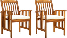 vidaXL - Tuinstoelen - 2 - st - met - kussens - massief - acaciahout