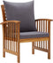 vidaXL - Tuinstoelen - 2 - st - met - kussens - massief - acaciahout