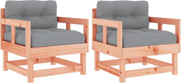 vidaXL - Tuinstoelen - 2 - st - met - kussens - massief - douglashout