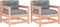 vidaXL - Tuinstoelen - 2 - st - met - kussens - massief - douglashout