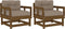 vidaXL - Tuinstoelen - 2 - st - met - kussens - massief - grenenhout - honingbruin