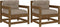 vidaXL - Tuinstoelen - 2 - st - met - kussens - massief - grenenhout - honingbruin