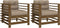 vidaXL - Tuinstoelen - 2 - st - met - kussens - massief - grenenhout - honingbruin