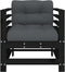 vidaXL - Tuinstoelen - 2 - st - met - kussens - massief - grenenhout - zwart