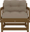 vidaXL - Tuinstoelen - 2 - st - met - kussens - massief - grenenhout - honingbruin