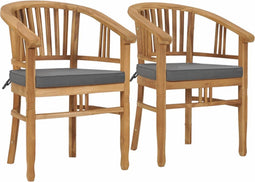 vidaXL - Tuinstoelen - 2 - st - met - kussens - massief - teakhout