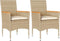 vidaXL - Tuinstoelen - 2 - st - met - kussens - poly - rattan - beige
