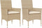 vidaXL - Tuinstoelen - 2 - st - met - kussens - poly - rattan - beige