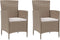 vidaXL - Tuinstoelen - 2 - st - met - kussens - poly - rattan - beige