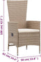 vidaXL - Tuinstoelen - 2 - st - met - kussens - poly - rattan - beige