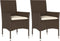 vidaXL - Tuinstoelen - 2 - st - met - kussens - poly - rattan - bruin