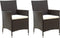 vidaXL - Tuinstoelen - 2 - st - met - kussens - poly - rattan - bruin