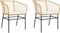 vidaXL - Tuinstoelen - 2 - st - met - kussens - poly - rattan - bruin