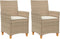vidaXL - Tuinstoelen - 2 - st - met - kussens - poly - rattan - en - massief - hout - beige