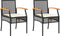 vidaXL - Tuinstoelen - 2 - st - met - kussens - poly - rattan - en - acaciahout - zwart