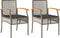 vidaXL - Tuinstoelen - 2 - st - met - kussens - poly - rattan - en - acaciahout - grijs