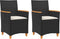 vidaXL - Tuinstoelen - 2 - st - met - kussens - poly - rattan - en - massief - hout - zwart