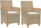 vidaXL - Tuinstoelen - 2 - st - met - kussens - poly - rattan - en - massief - hout - beige