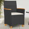 vidaXL - Tuinstoelen - 2 - st - met - kussens - poly - rattan - en - massief - hout - zwart