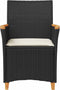 vidaXL - Tuinstoelen - 2 - st - met - kussens - poly - rattan - en - massief - hout - zwart