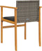 vidaXL - Tuinstoelen - 2 - st - met - kussens - poly - rattan - en - massief - hout - grijs