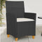 vidaXL - Tuinstoelen - 2 - st - met - kussens - poly - rattan - en - massief - hout - zwart