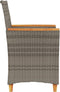 vidaXL - Tuinstoelen - 2 - st - met - kussens - poly - rattan - en - massief - hout - grijs