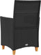vidaXL - Tuinstoelen - 2 - st - met - kussens - poly - rattan - en - massief - hout - zwart