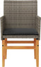 vidaXL - Tuinstoelen - 2 - st - met - kussens - poly - rattan - en - massief - hout - grijs