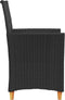 vidaXL - Tuinstoelen - 2 - st - met - kussens - poly - rattan - en - massief - hout - zwart