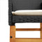 vidaXL - Tuinstoelen - 2 - st - met - kussens - poly - rattan - en - massief - hout - zwart