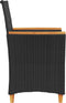 vidaXL - Tuinstoelen - 2 - st - met - kussens - poly - rattan - en - massief - hout - zwart