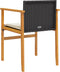 vidaXL - Tuinstoelen - 2 - st - met - kussens - poly - rattan - en - massief - hout - zwart