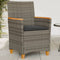 vidaXL - Tuinstoelen - 2 - st - met - kussens - poly - rattan - en - massief - hout - grijs